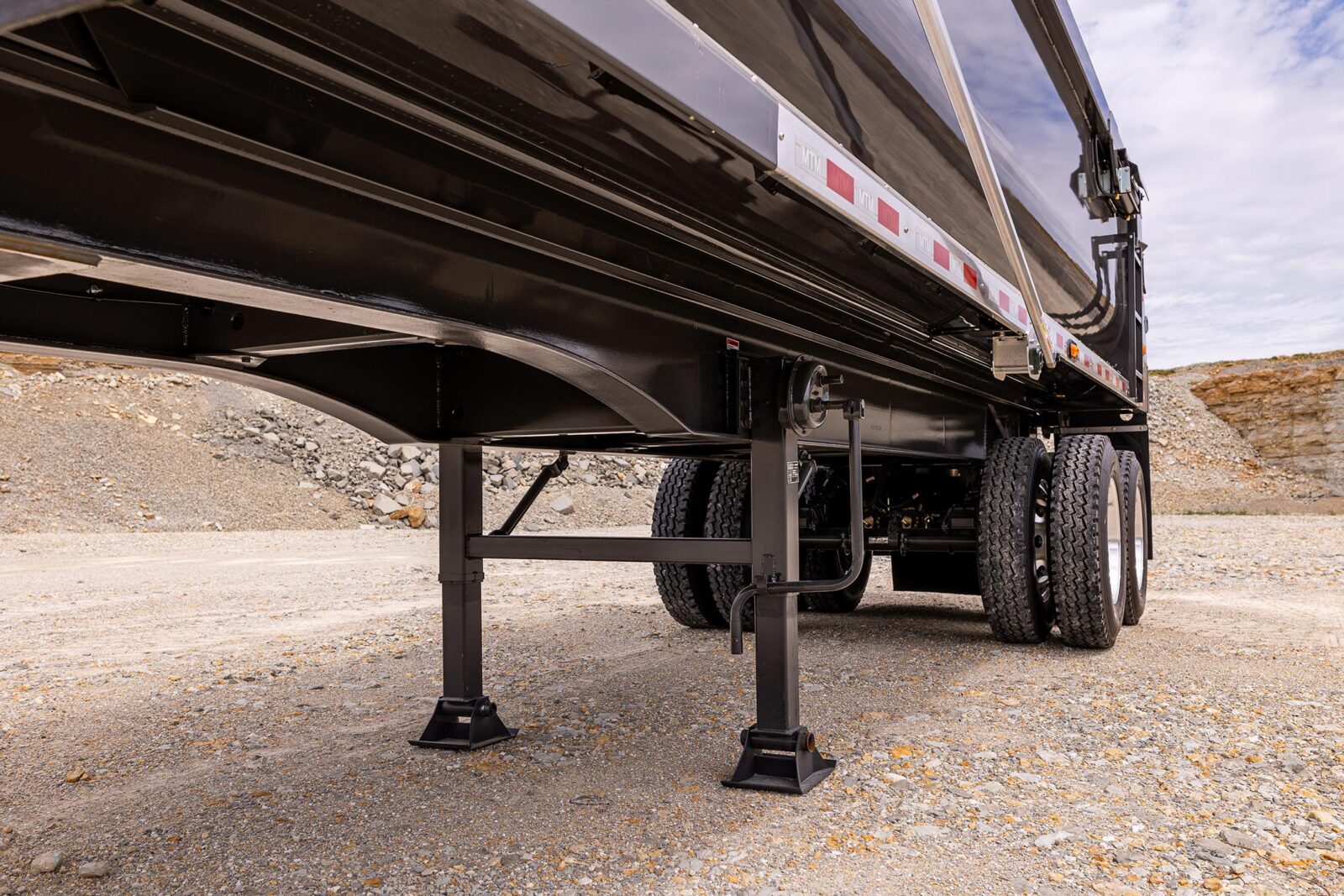 underside of a full-frame trailer