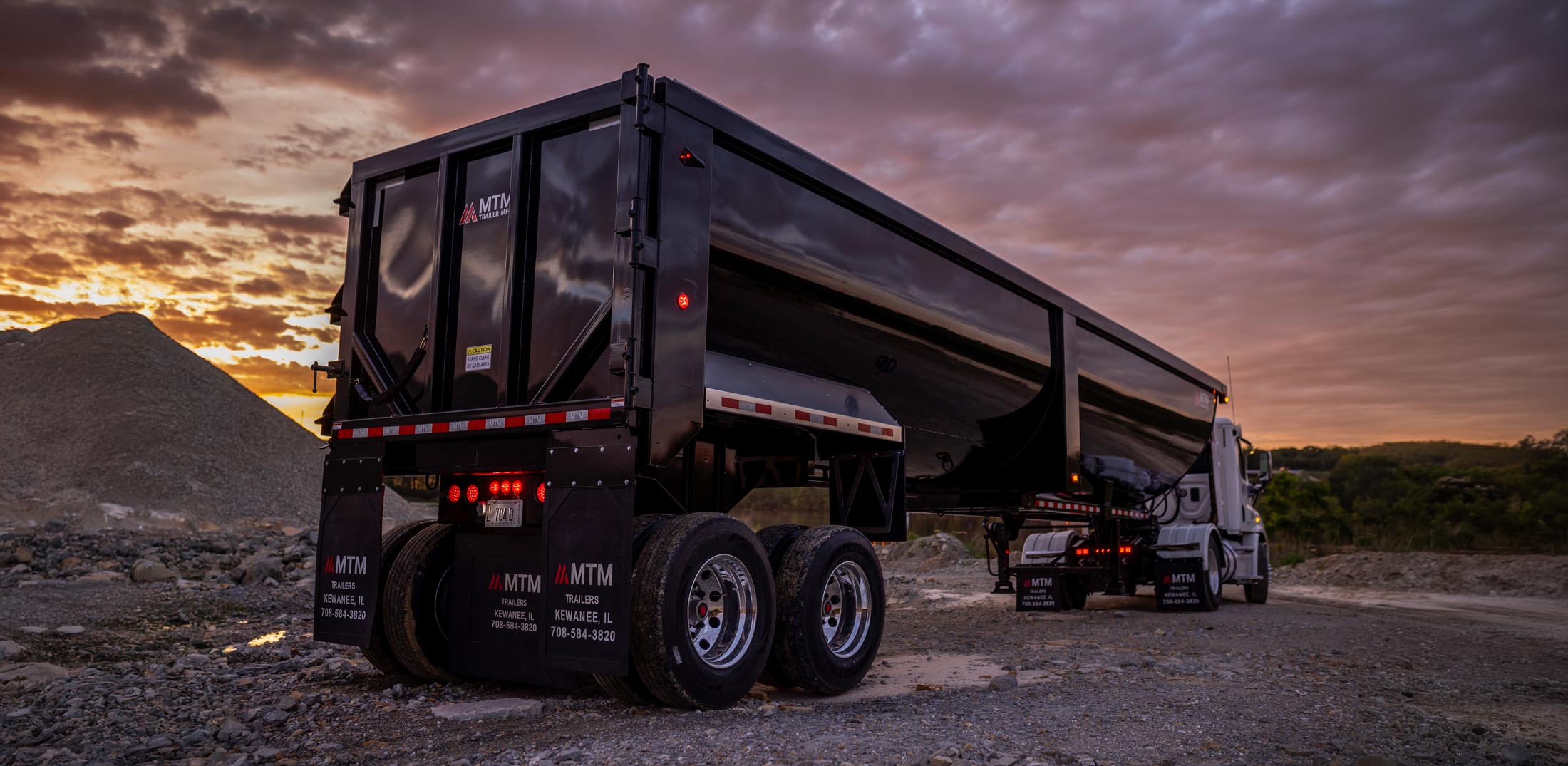A MTM Quarter Frame Trailer at sunrise.