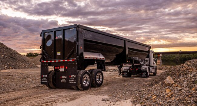 40 foot frameless trailer in a quarry