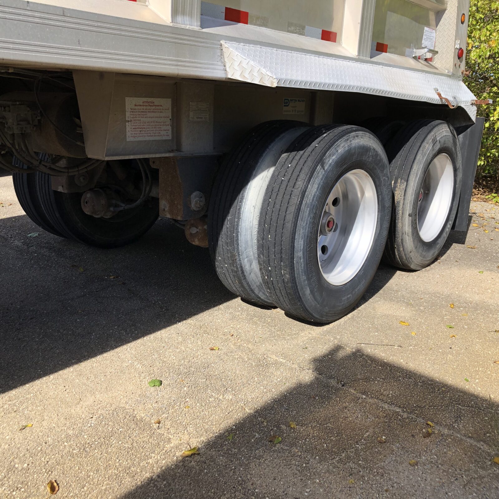 wheels on a trailer