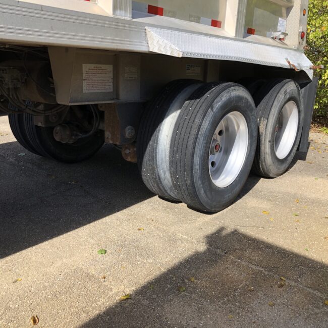 wheels on a trailer