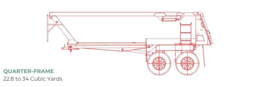 quarter-frame end-dump trailer outline