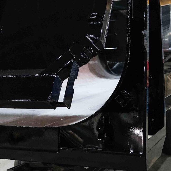 Detail of rolled floor of an MTM Dump Body